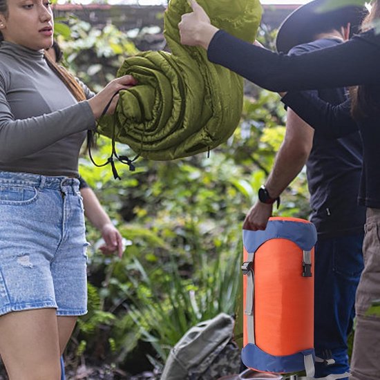 Slaapzak Compressiezak - Reis Opbergzak - Ruimte Besparen - Waterdicht Scheurvast - Verkrijgbaar in 3 maten - Oranje — afbeelding 4