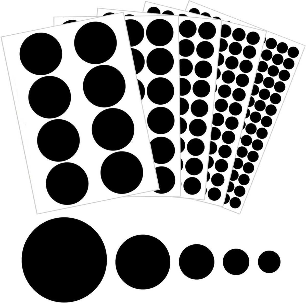 Schroefdoppen set van 322 stuks in mat zwart, diverse maten 12 mm tot 50 mm, ideaal voor gatenafwerking en schroefgatstoppen