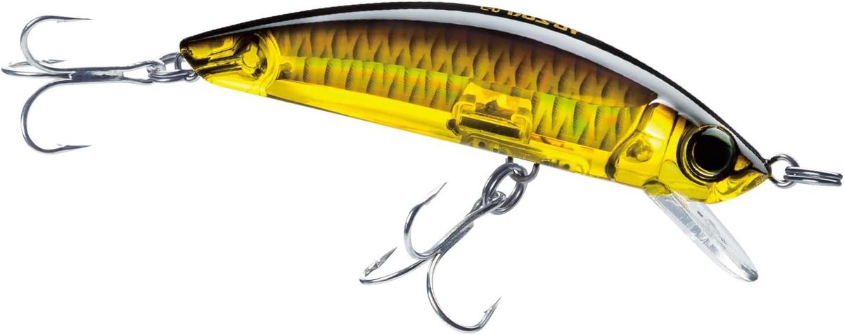 Vis Aas - Kunstaas Minnow - Vissen Kustwater - 3D Prism Effect - 3 1/2 Inch - Goud Zwart