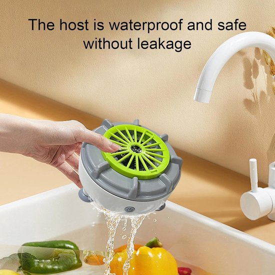 Fruit Spinner, Draagbare Fruit Wasmachine, Elektrische Voedselzuiveraar Automatische Reinigingsmachine voor Wassen Aftappen Vlees Zeevruchten Salade Bessen Maaltijd Prep Koken Thuis Dagelijks Gebruik — afbeelding 2