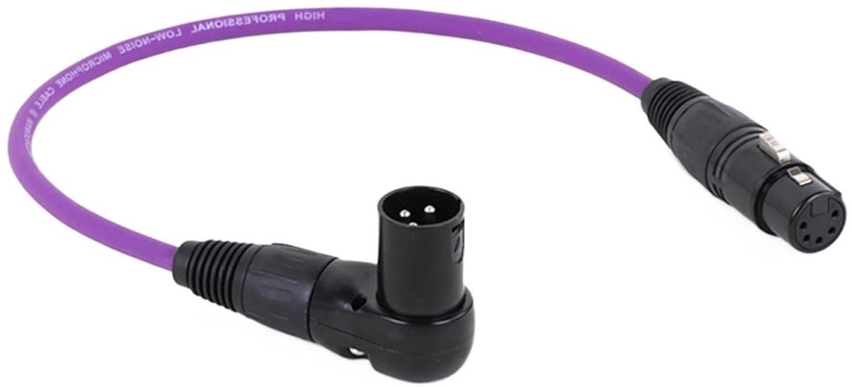XLR Adapterkabel - Microfoon Kabel - Audio Verbinding - 5-polig naar 3-polig - 05 m - Paars
