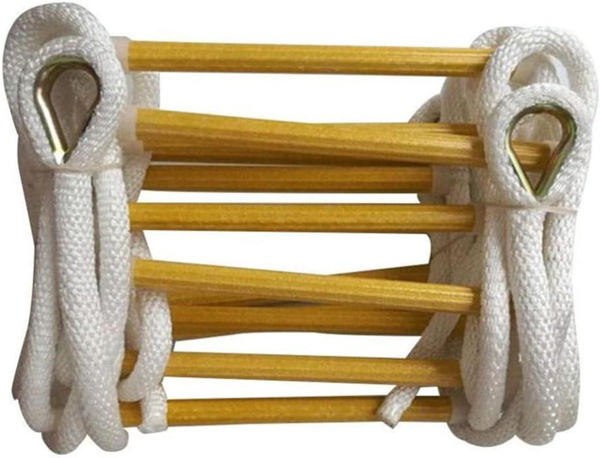 Noodladder - Reddingsladder Touwladder - Veilig Ontsnappen - Brandvertragend Materiaal - 8 Meter - Wit