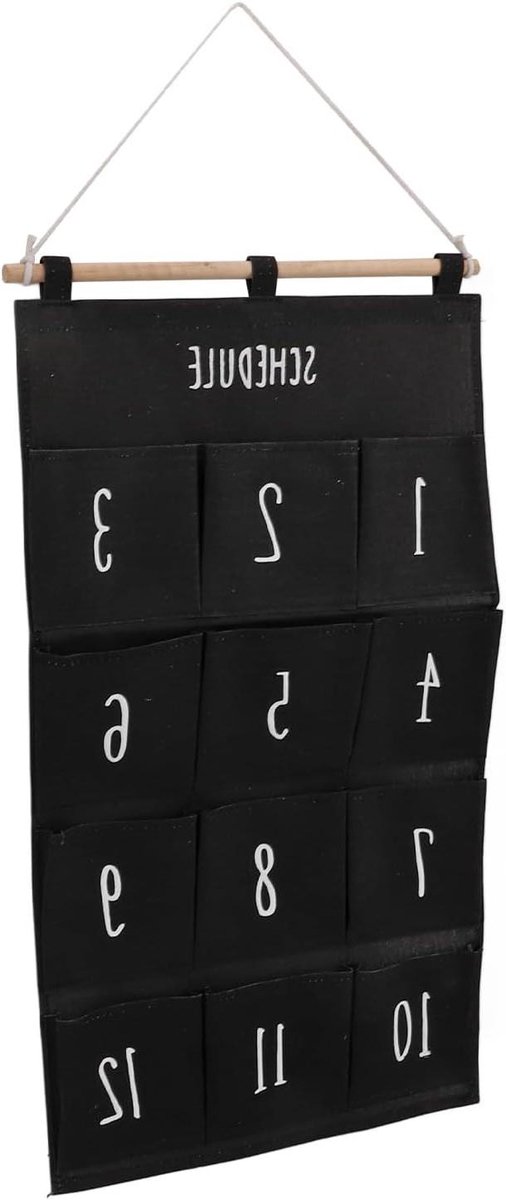 Hangende Opberger - Wandorganizer - Ruimte Besparen - 12 Vakken - 37x73 cm - Naturel