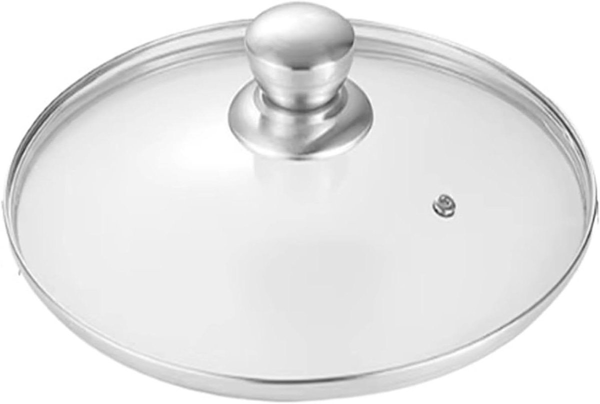 Pannendeksel Glas - Universeel Deksel - Koken Voorkomen - Stoomuitlaat - 16-34 cm - Transparant