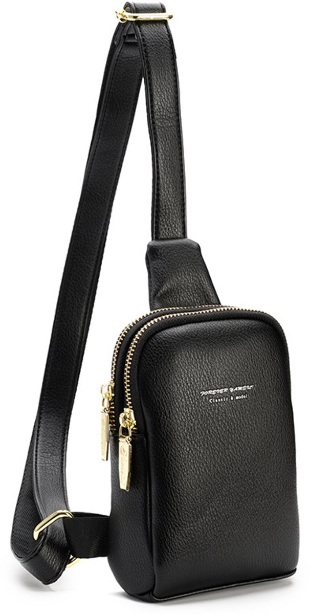 Kleine Crossbodytas Voor Dames, Compacte Schoudertas Van PU-leer, Modieuze Schoudertas Voor Winkelen En Reizen, Lichtgewicht Crossbodytas - Zwart