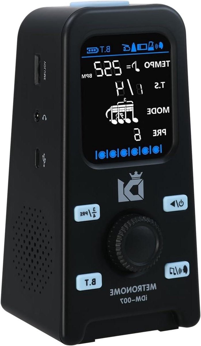 Elektronische Metronoom - Ritme Trainer - Muziek Oefenen - 2-in-1 BT Speaker - 8 x 16 cm - Zwart