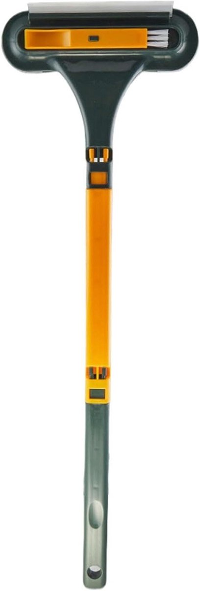 Raamreinigingsstaf - Raamborstel Zuigmond - Streeploos Ramen - 2-in-1 Afneembaar - 63 cm Lengte - Geel