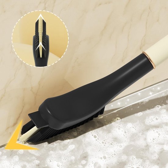 Voegenreinigingsborstel - Kierborstel Hoekreiniger - Precisie Schoonmaken - Verlengde Gebogen Kop - 32.5 cm - Grijs — afbeelding 3