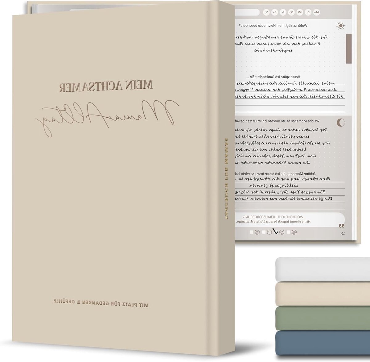 Dagboek in Kaki Kleur met Lang Titelverhaal, Perfect voor Persoonlijke Notities en Creatieve Schrijfprojecten