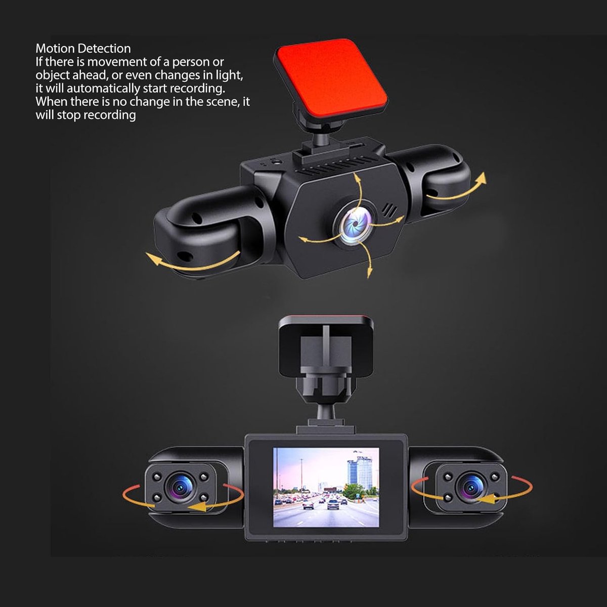 4-kanaals Dashcam - Auto camera - Veiligheid onderweg - Volledige voertuigdekking - 1080P HD - Zwart – foto 4