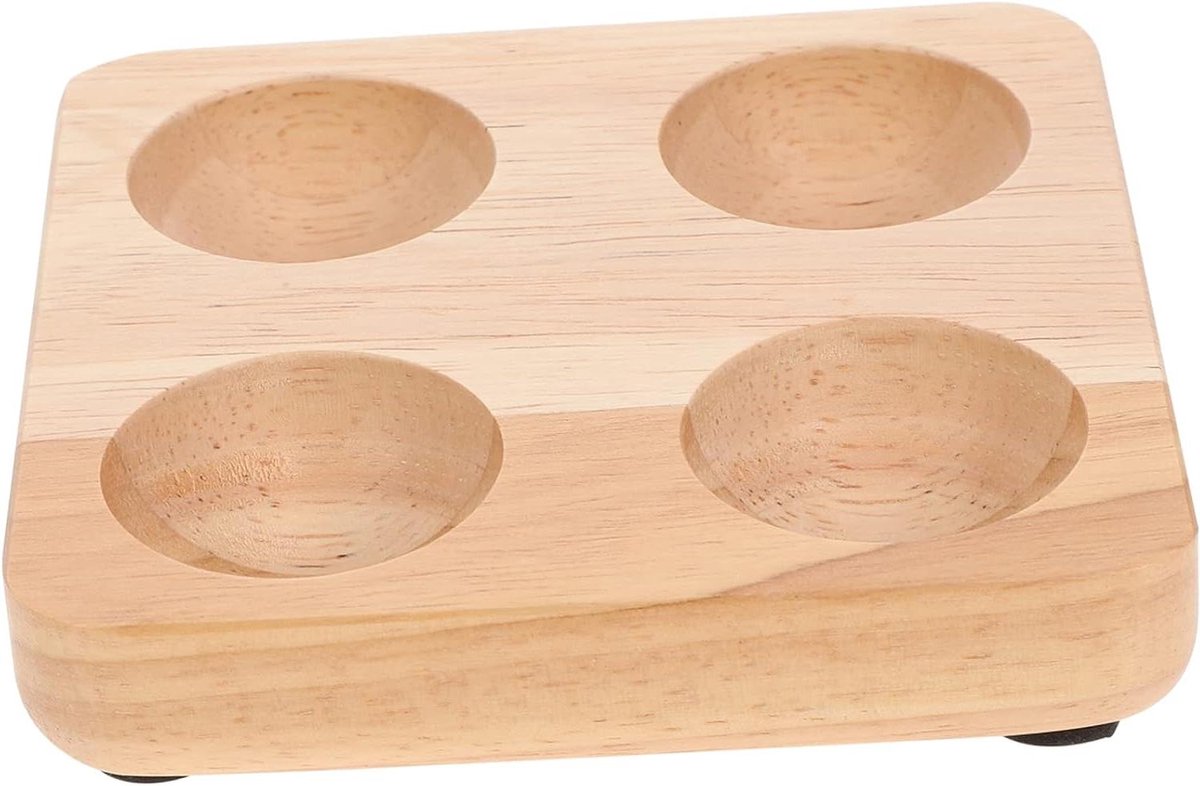 Houten Eierhouder - Ei Opslag - Keuken Organiseren - Veilig Bewaren - 11x11x2.3cm - Lichtgeel
