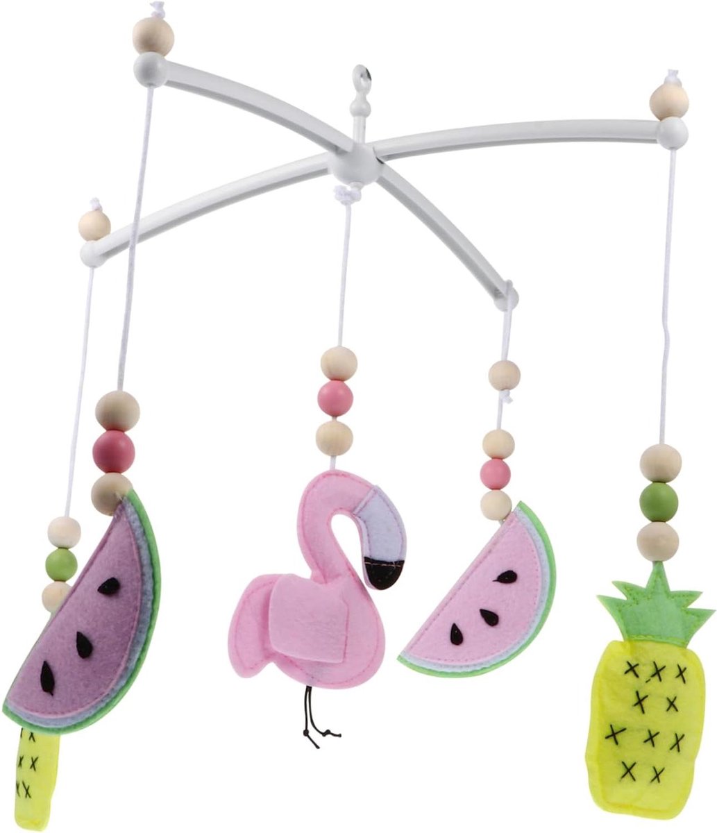 Babykamer Decoratie - Muziekmobiel Wieg - Baby Kalmeren - Handgemaakt Vilt - 36 x 34 cm - Multicolor