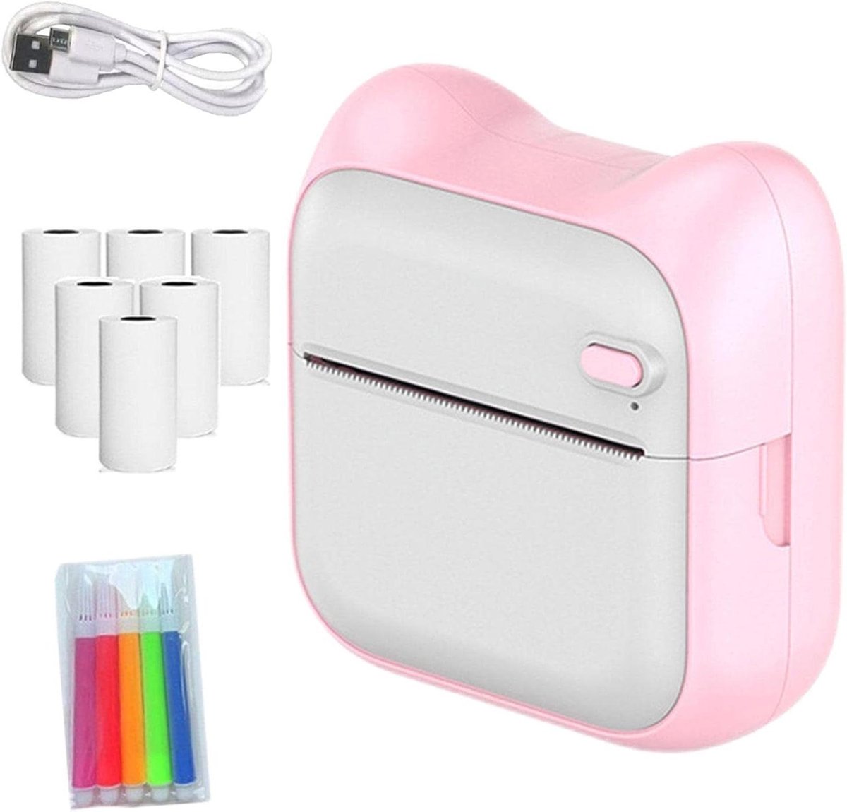 Draadloze Stickerprinter - Mini Printer - Direct Afdrukken - Inkless Thermisch Printen - 200 dpi Resolutie - Zwart