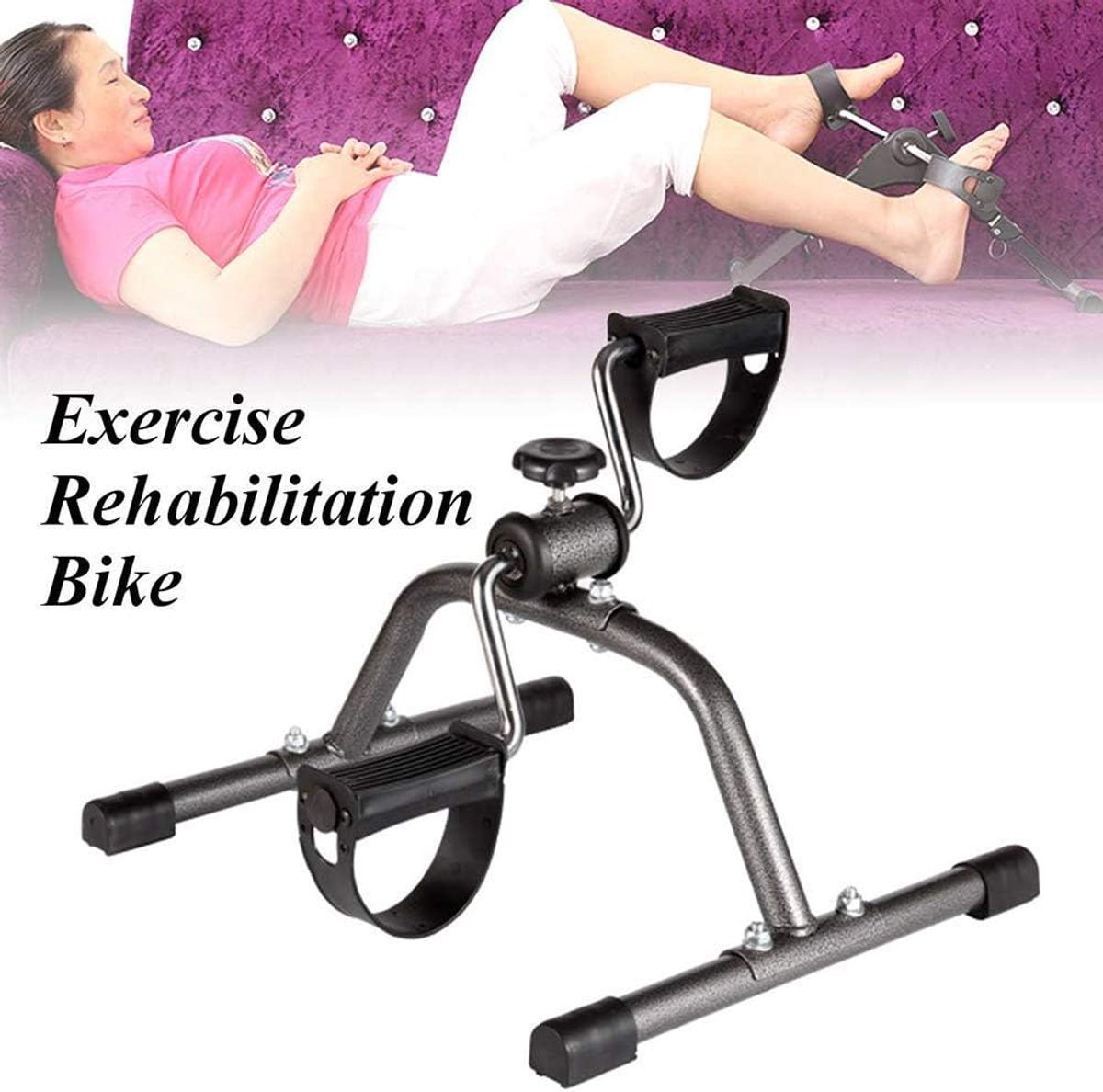 Mini Trainingsfiets - Been Trainer - Revalidatie Fitness - Compact Ontwerp - 28 cm Hoog - Zwart