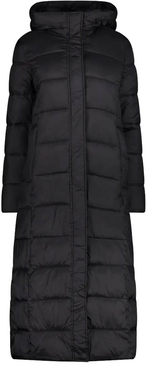 Shiny lange gewatteerde parka met capuchon voor dames CMP Zwart