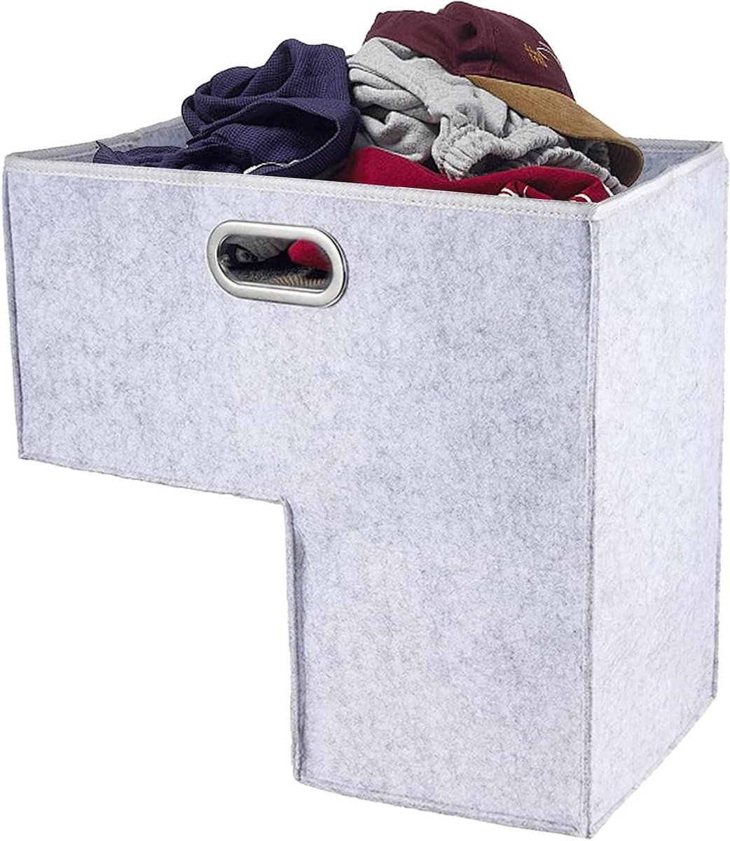 Trapmand Opberger - Vilt Mand - Trap Ordenen - Opvouwbaar Ontwerp - 23 cm Breed - Grijs