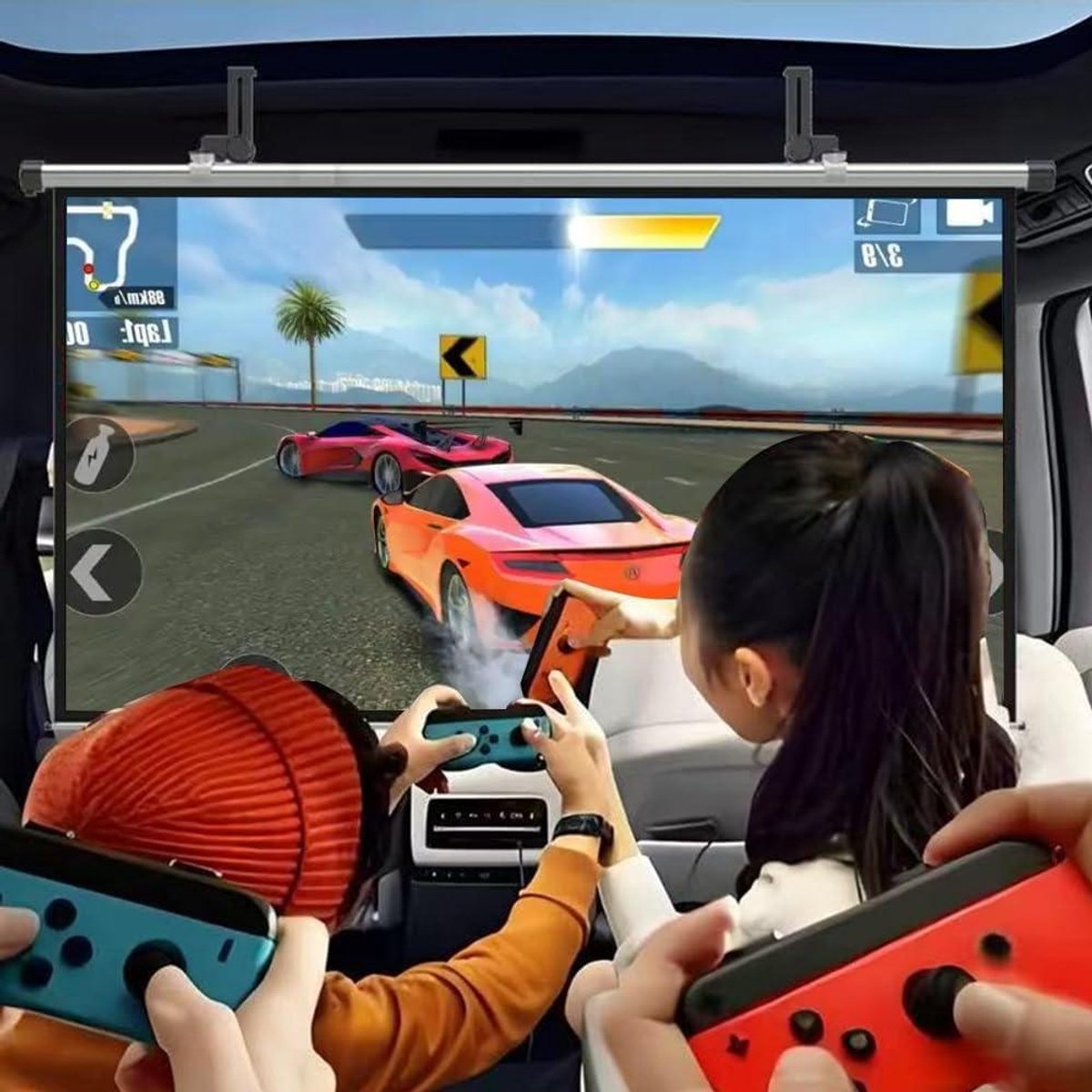 Filmscherm - Draagbaar Projectiescherm - Films Kijken - Automatisch Inklapbaar - 40 Inch - Zwart