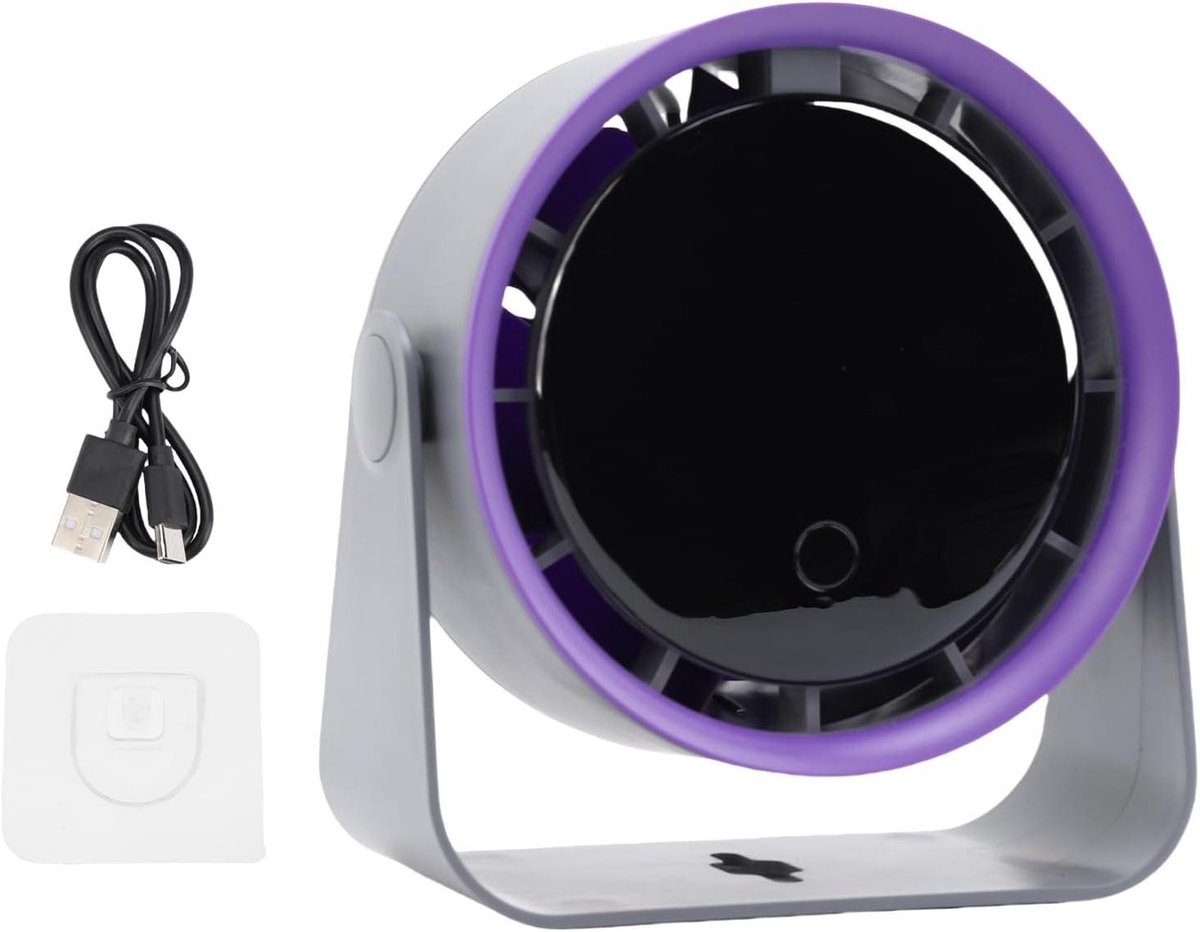 Bureau Ventilator - Tafel Ventilator - Persoonlijke Koeling - LED Display - 18cm Diep - Grijs