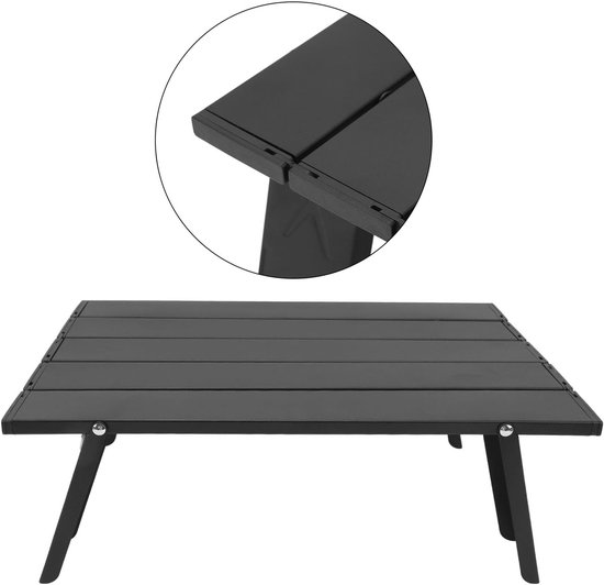 Opvouwbare Strandtafel - Campingtafel Lichtgewicht - Buitenactiviteiten Genieten - Duurzame Aluminium Constructie - 40 x 28 cm - Zilver — afbeelding 4