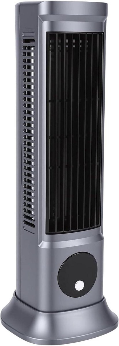 Torenventilator Bladloos - Staande Ventilator - Stille Koeling - USB C Oplaadbaar - 31.5 x 12 x 11 cm - Spacegrijs