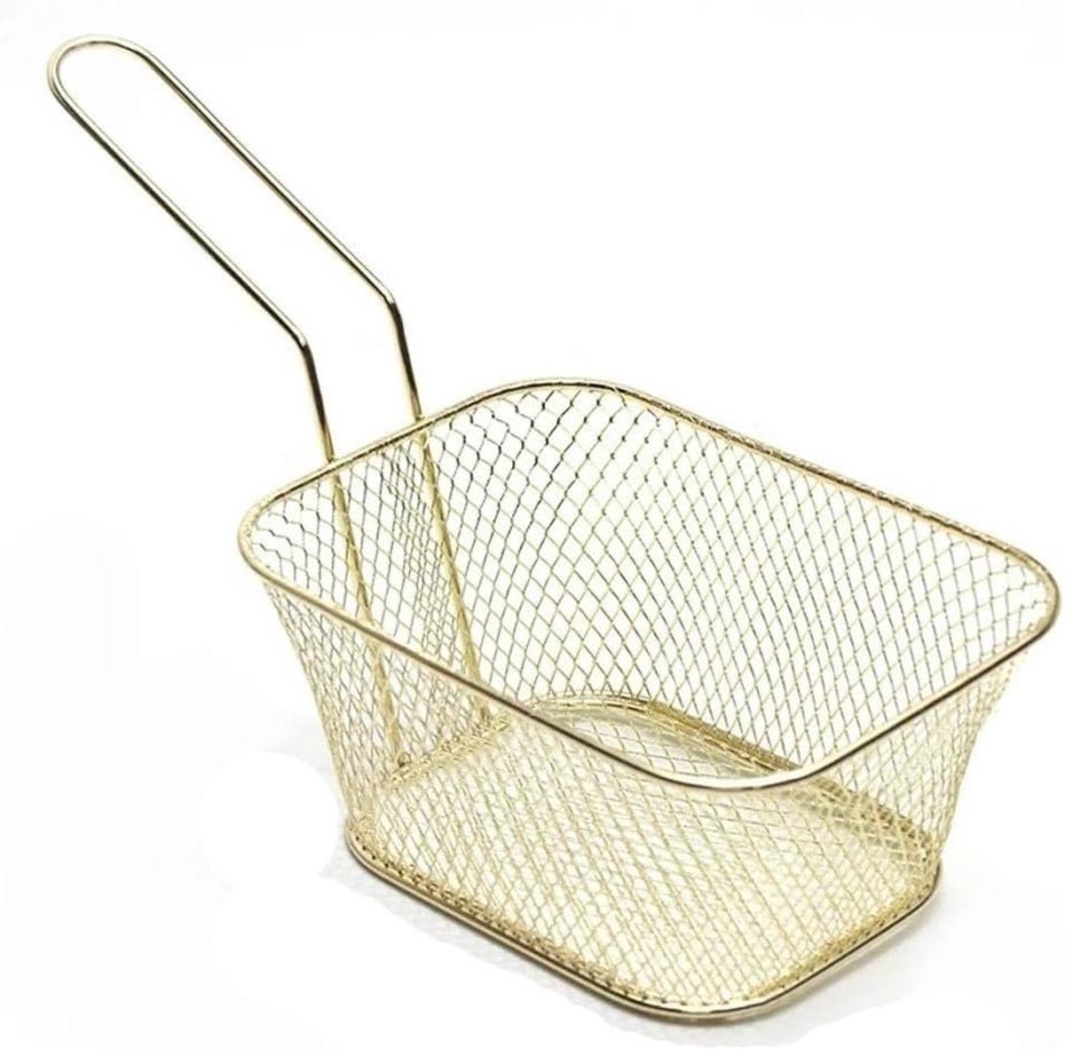 Friteuse Mandje - Keukenmandje Metaal - Eten Laten Uitlekken - Versterkte Draagkracht - 300 Grams - Goud