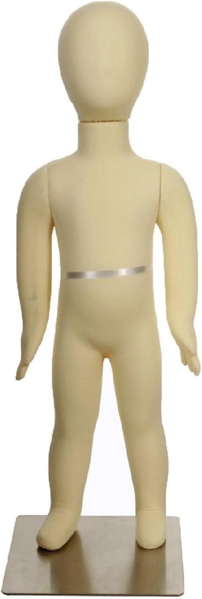 Kinder Paspop - Naaipop Kinderkleding - Kleding Presenteren - Verstelbaar Met Voet - 1-14 Jaar - Beige