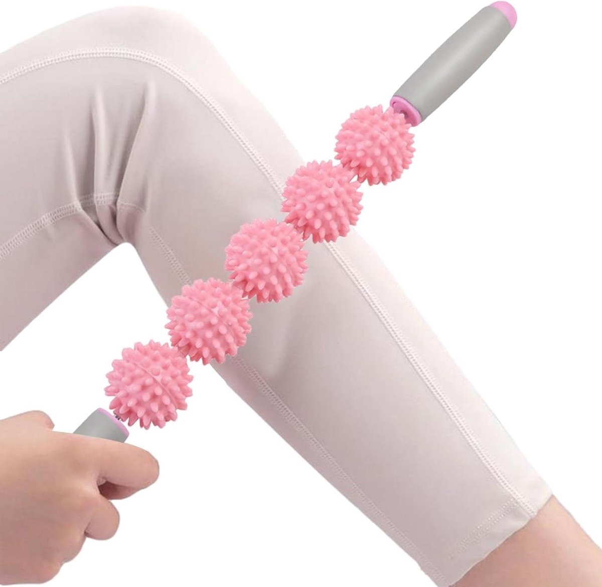 Massage Roller Stick - Spierroller - Spierontspanning - Egel Ontwerp - 52.5 cm - Rood