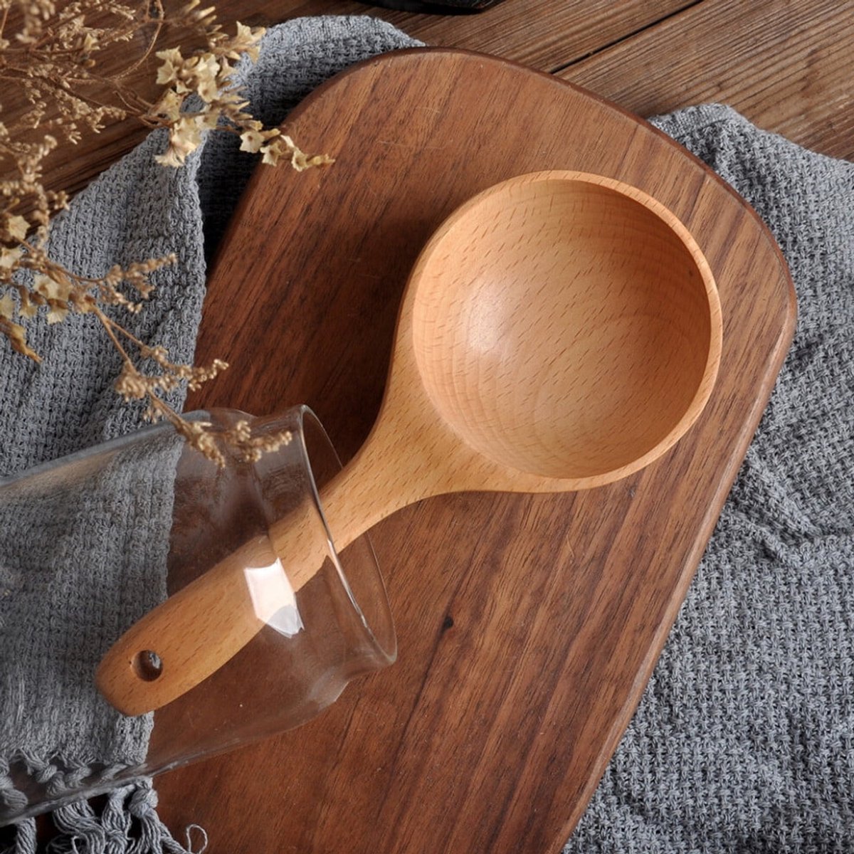 Beukenhouten soeplepel, 21 cm
