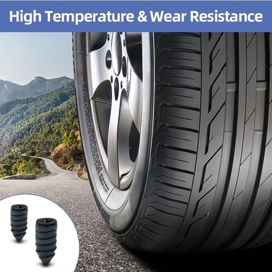 Banden Reparatie Set - Nood Reparatie - Pech Onderweg - 20 Stuks - Tubeless Banden - Zwart — afbeelding 3