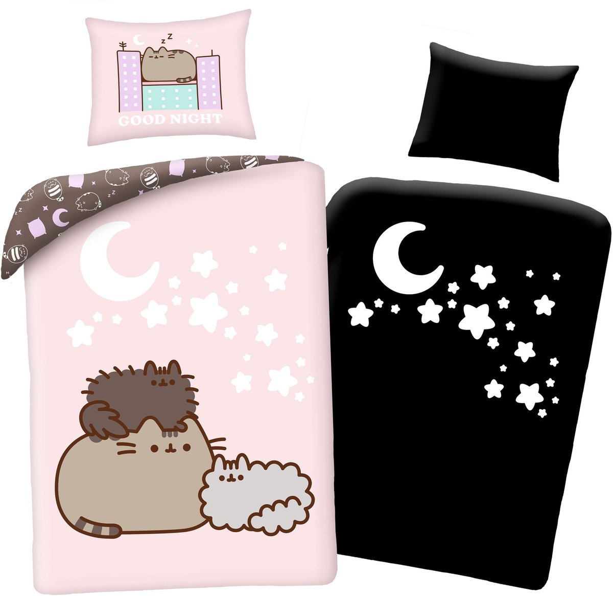 Pusheen Dekbedovertrek, Tabby Glow in the Dark - Eenpersoons - 140 x 200 cm - Katoen