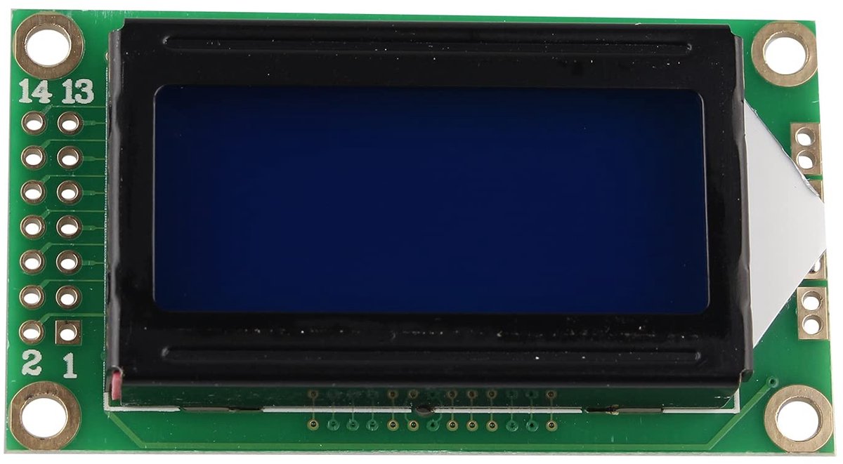 Cosensi - Dailygoods - 8x2 LCD Display Module met Blauwe Achtergrondverlichting