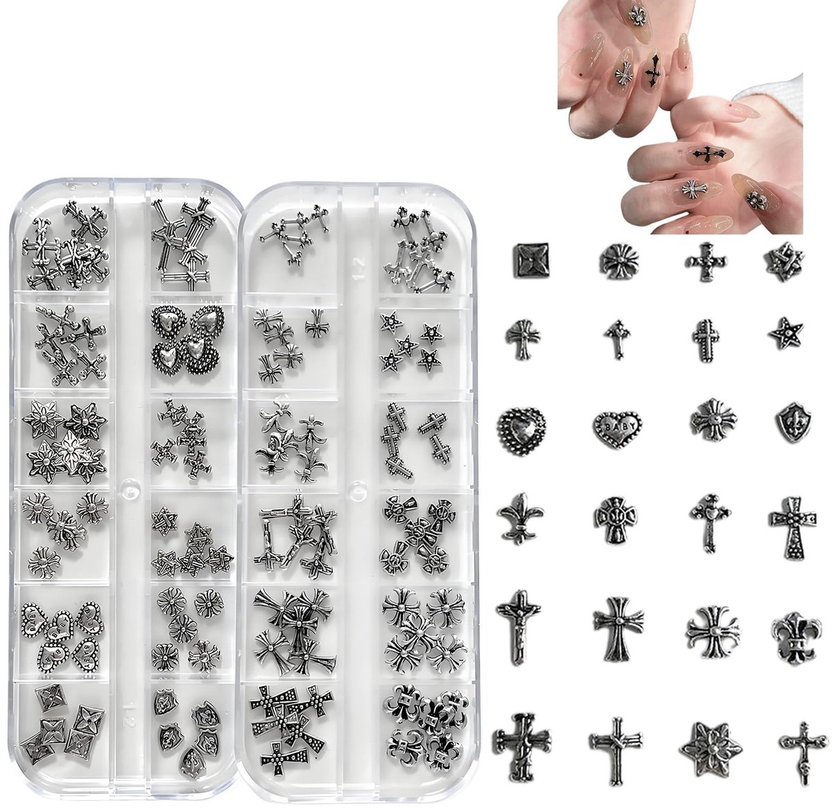 Cosensi - Dailygoods - 120 Stuks 3D Metalen Klinknagels voor Nageldesign