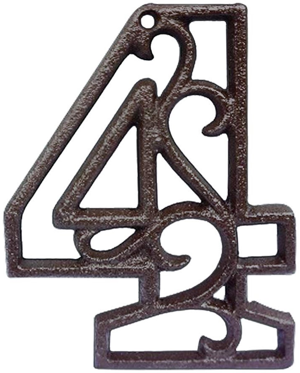 Dailygoody - Gietijzeren huisnummer - Retro decoratie - Zwart - Postnummer - Stevig en duurzaam - Geschikt voor huis en horeca - 4 stuks
