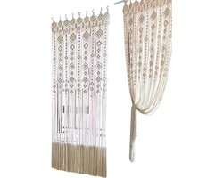 Boho Macrame-gordijnen,Boho Geweven Wandkleden Raamgordijnen