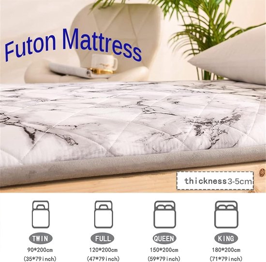 Vloer Matras - Tatami Slaapmat - Comfortabel Slapen - Ademend Vezelkatoen - 100x200cm - D — afbeelding 5