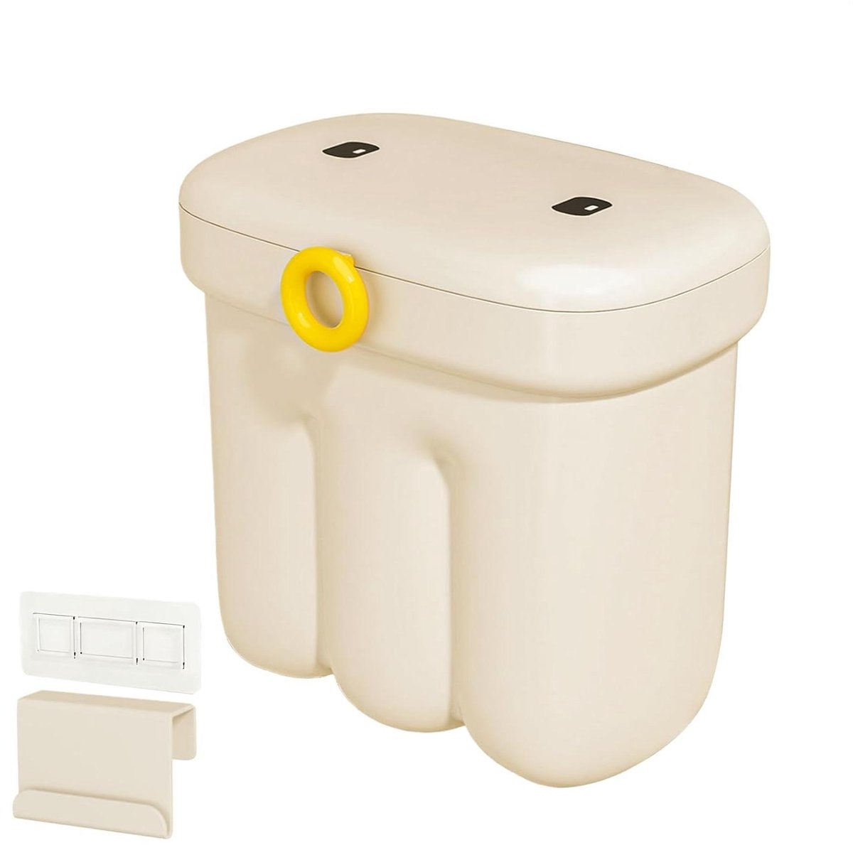 Keuken Afvalbak - Wandmodel Prullenbak - Afval Scheiden - Geurvrije Deksel - 25 cm - Beige