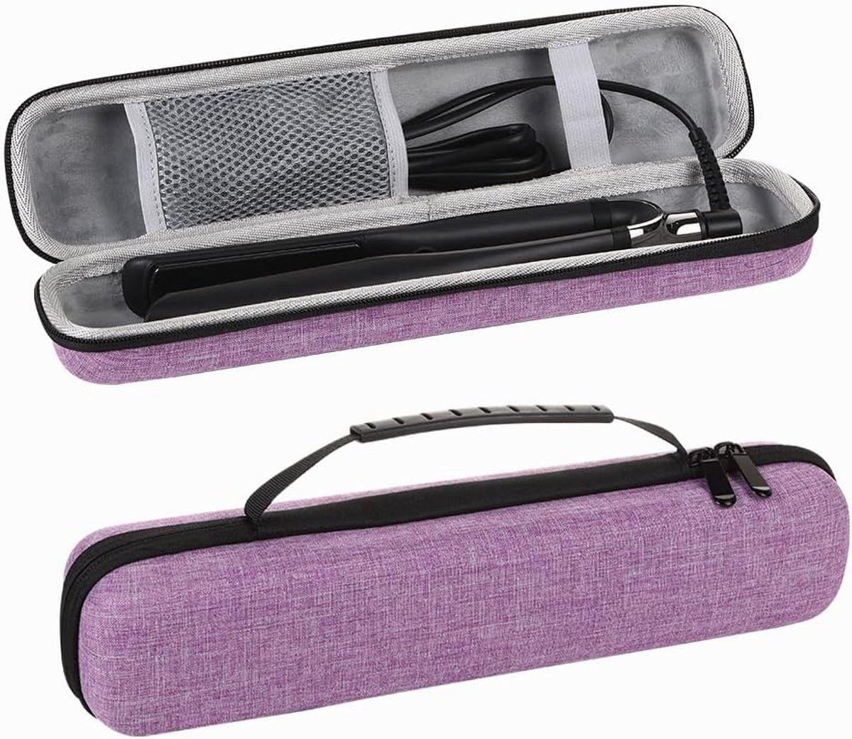 Een stevige, draagbare reiskoffer geschikt voor klassieke stijltangen, krultangen, stylingtools, enz. Inclusief een reistas met handvat voor het opbergen van uw stijltang (alleen de koffer) (paars).