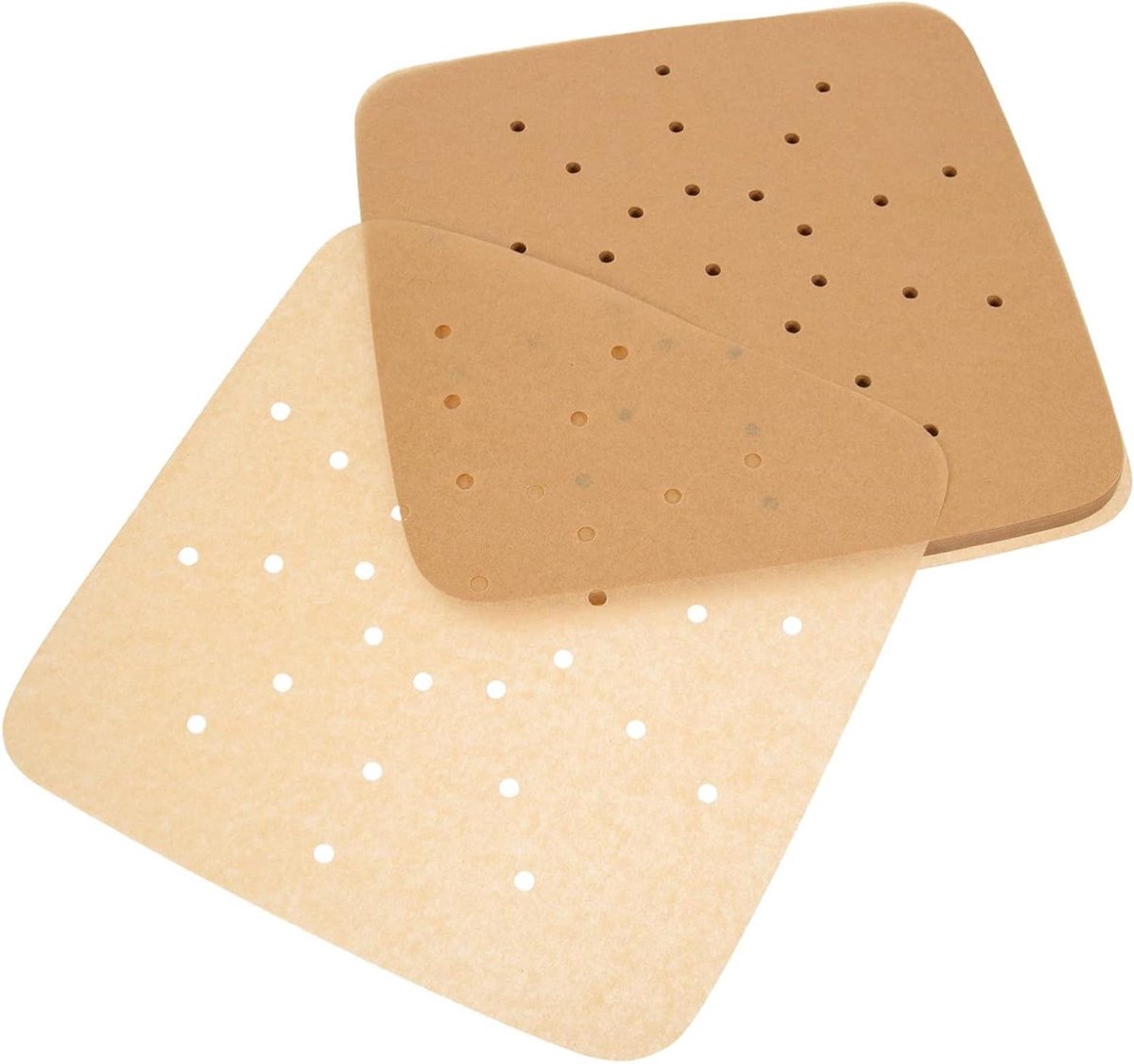 Bakpapier Vellen - Airfryer Liners - Oven Gebruik - Olie Absorberend - 25x25CM 200 Stuks - Bruin
