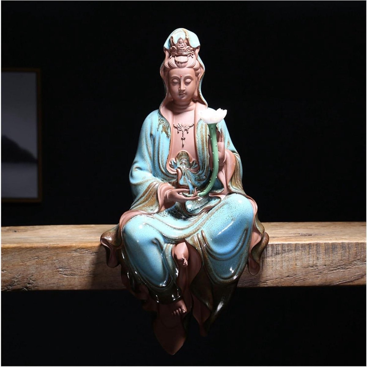 Boeddhabeeld Keramiek Guanyin Boeddha Craft Home Woonkamer Hal TV Kast Theesalon Kantoor Z
