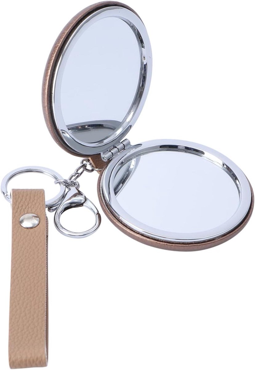 Mini-spiegel - Zakspiegel - Make-up bijwerken - Dubbelzijdig - 7.5 cm - Goud