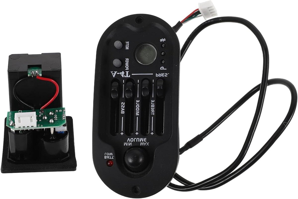 Gitaar Voorversterker - Pickup Equalizer - Live Optredens - 4-Bands EQ - 9.5 cm Lengte - Zwart