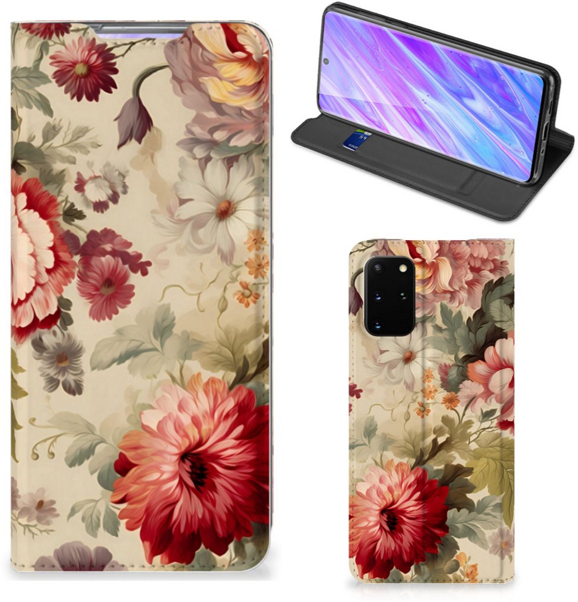 Smart Cover voor Samsung Galaxy S20 Plus Bloemen