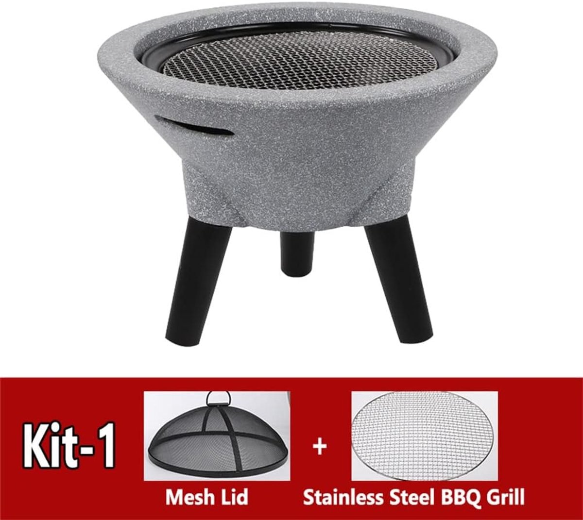 Outdoor Vuurplaats Bellavero FireSpin – Ronde Houtvuurplaats voor Tuin en Terras, Multifunctionele Buitenhaard met Verstelbare Grill, Vonkbescherming en Modern Design, Houtgestookt