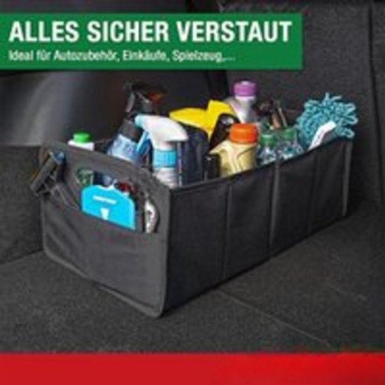 Opvouwbare Kofferbak Organizer - Auto Vouwbox, Autotas - Versterkt en Stabiel - Met Anti-Slip Klittenband - Zwart