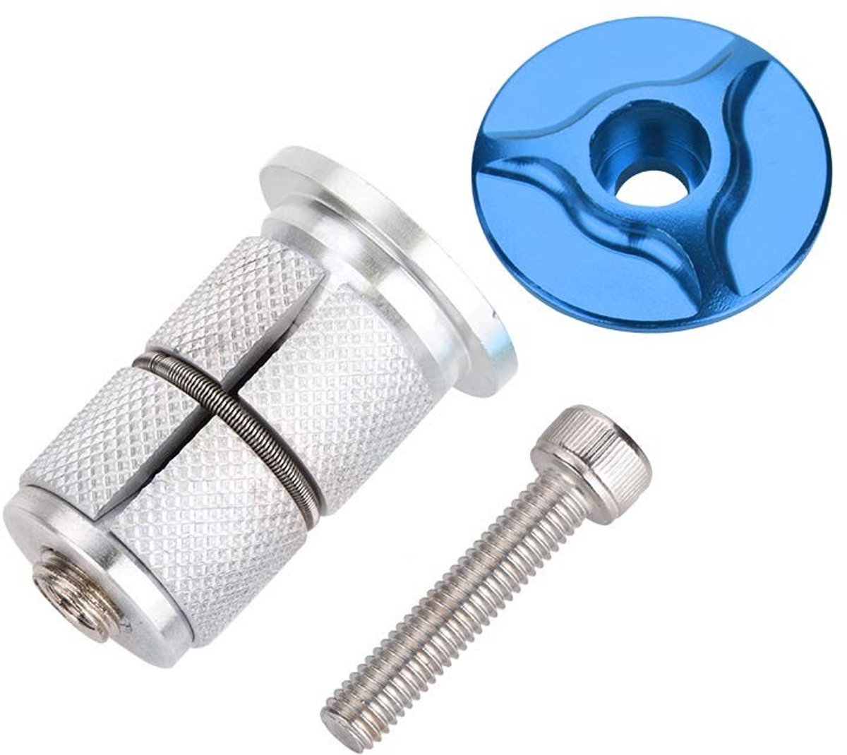 Handlebar Set Expander, Bicycle Ahead Claw, Bicycle Headset Stem Top Cap Aluminum Alloy Mountain Bike Headset Stem Cap Compressor Expander Plug for BM