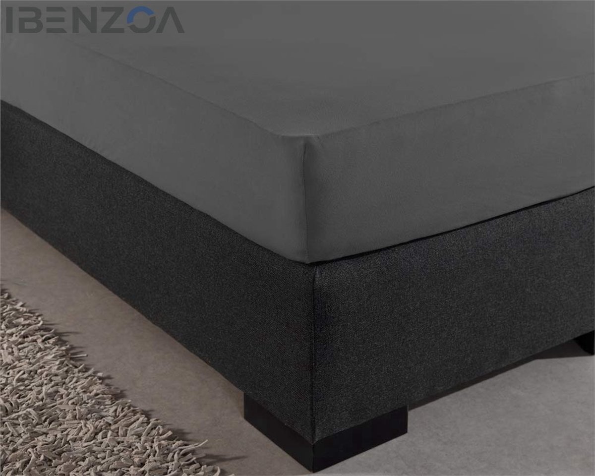 Ibenzoa Hoeslaken - Jersey - 100 x 200 cm - Antraciet