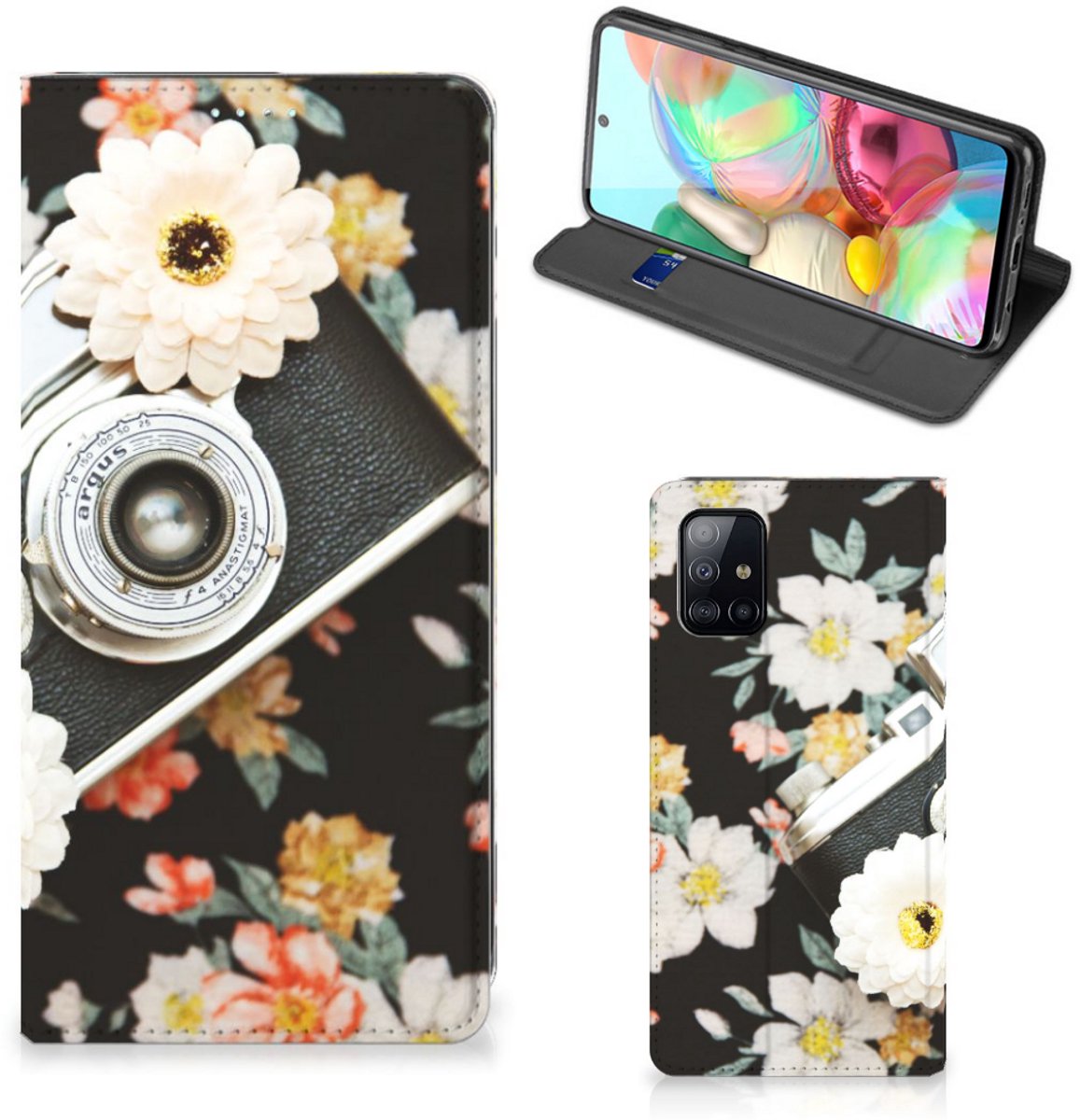 Samsung Galaxy A71 Stand Case Vintage Camera