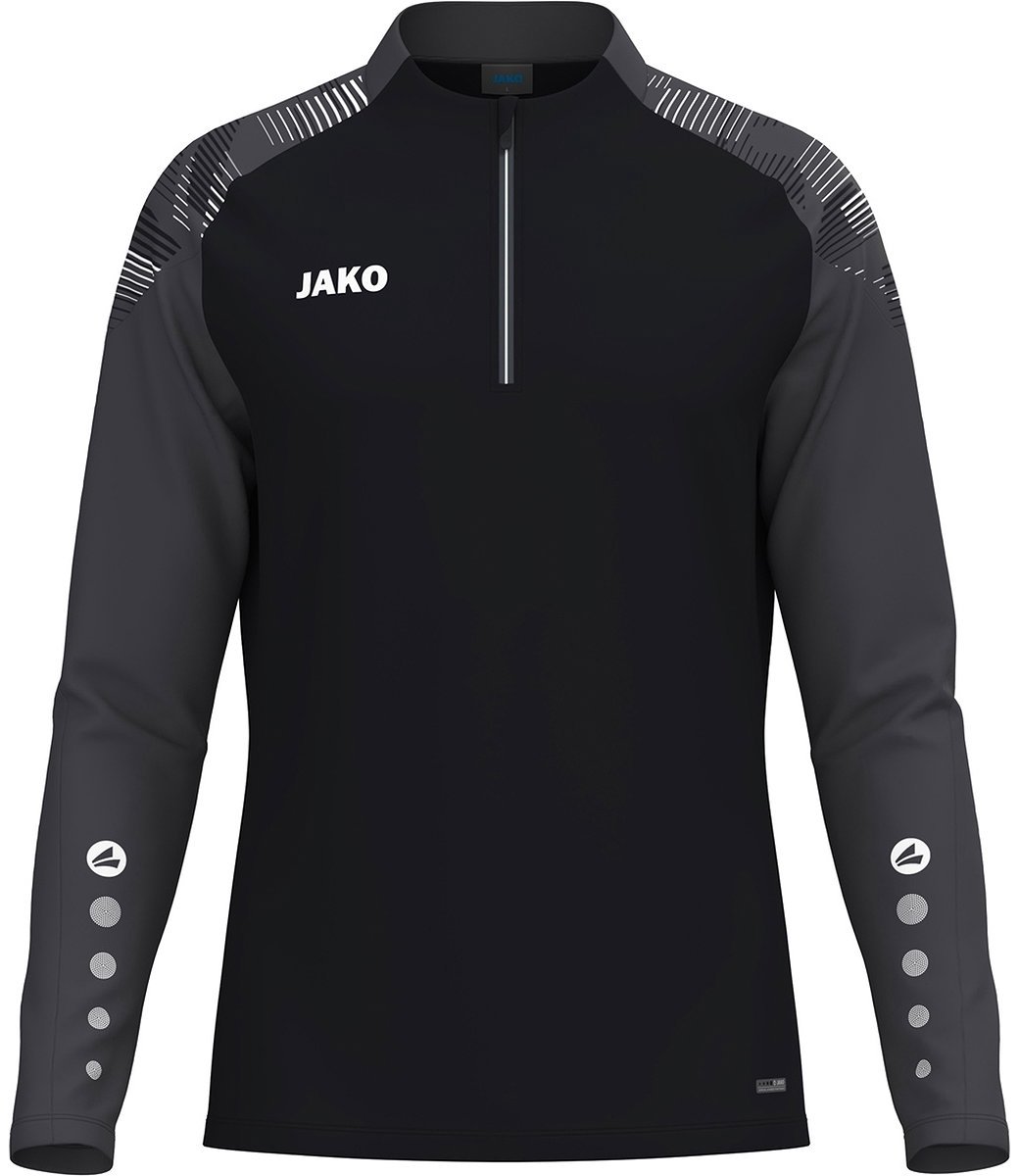 Jako Sonic Ziptop Kinderen - Zwart / Antraciet | Maat: 128