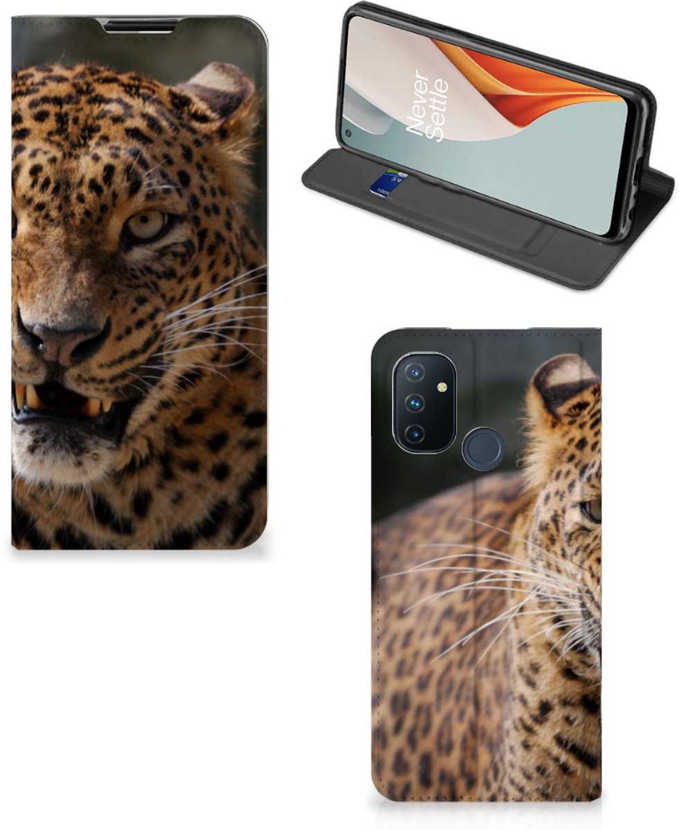 Standcase Hoesje voor OnePlus Nord N100 Hoesje maken Luipaard