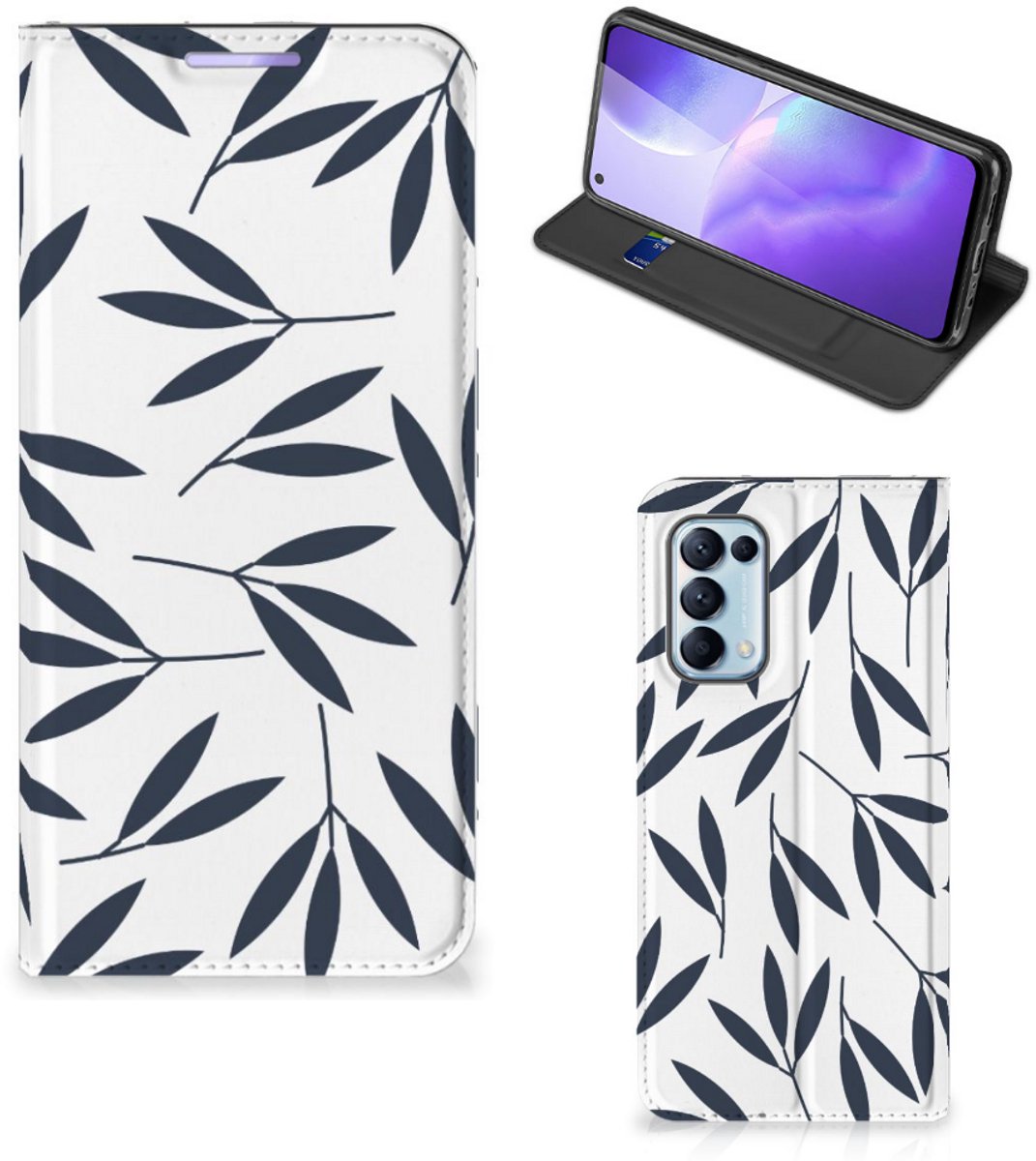 OPPO Find X3 Lite Smart Cover Leaves Blue